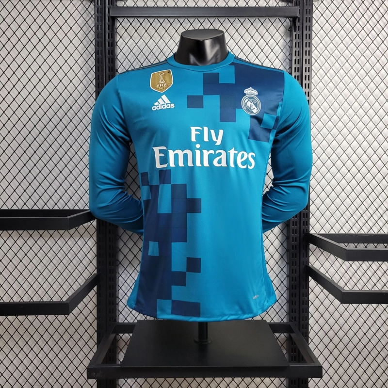 2017/2018 Long Sleeve Retro Real Madrid Third Away Football Shirt 1:1 Thai Quality