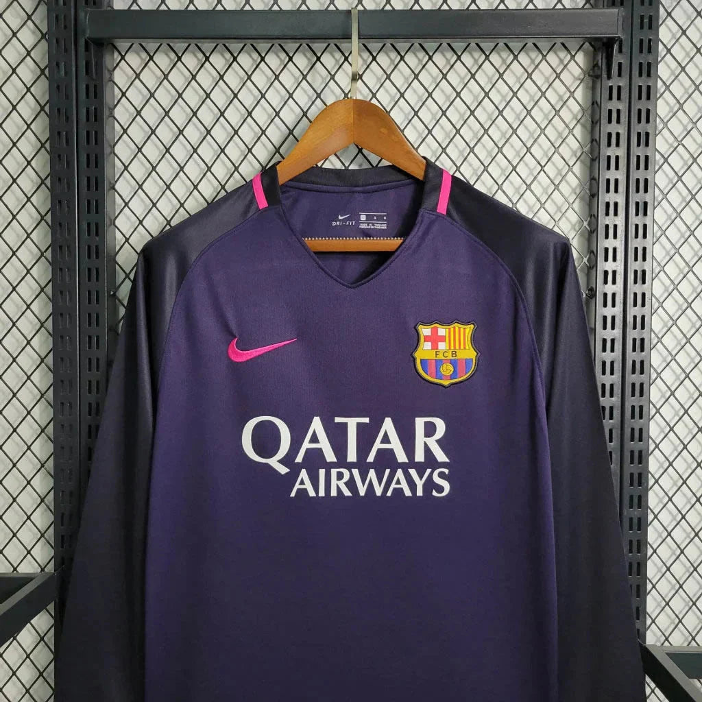 2016/2017 Retro Long Sleeve Barcelona Away Football Shirt 1:1