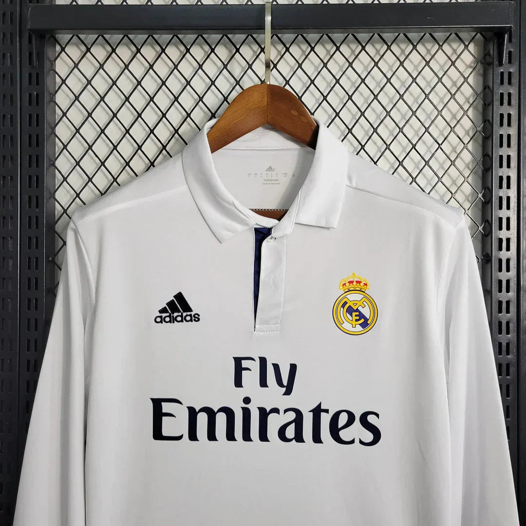2016/2017 Retro Long Sleeve Real Madrid Home Football Shirt 1:1 Thai Quality