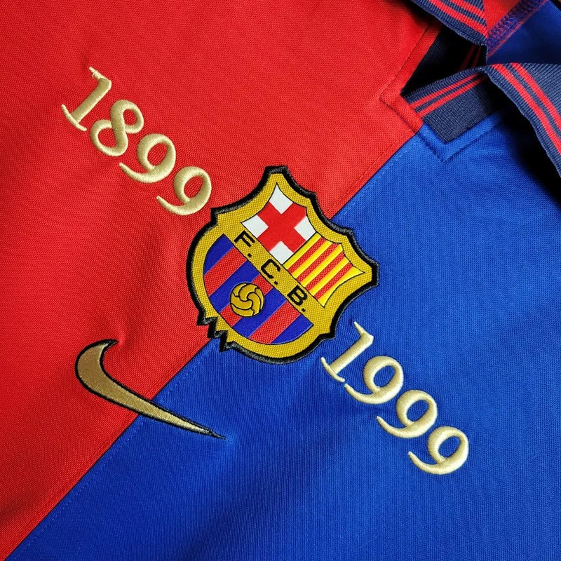 Retro Long Sleeve Barcelona 100th Anniversary Version Football Shirt Home 1:1 Thai Quality