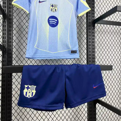 2025/2026  Barcelona Special Edition Blue football shirt with shorts