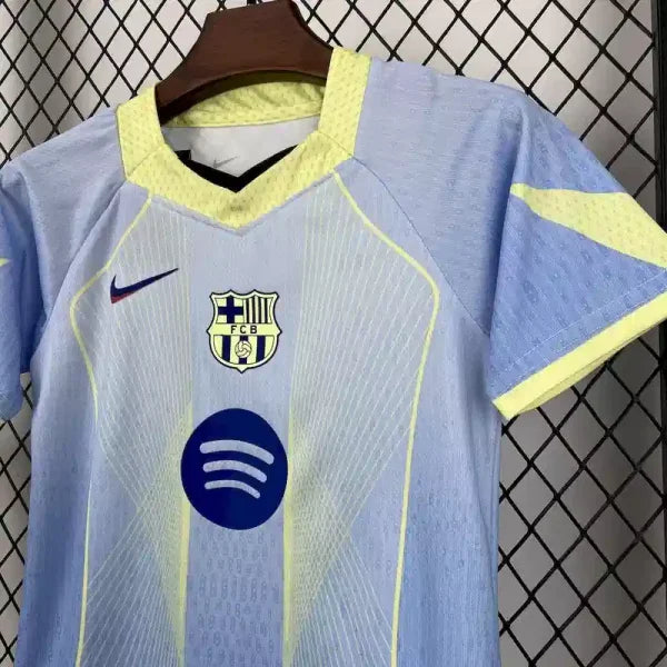 2025/2026  Barcelona Special Edition Blue football shirt with shorts