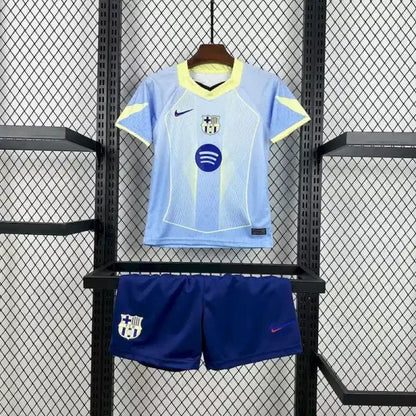 2025/2026  Barcelona Special Edition Blue football shirt with shorts