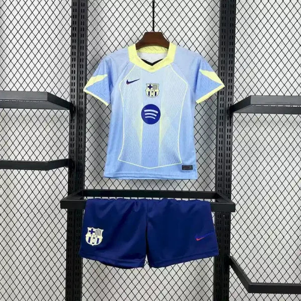 2025/2026  Barcelona Special Edition Blue football shirt with shorts