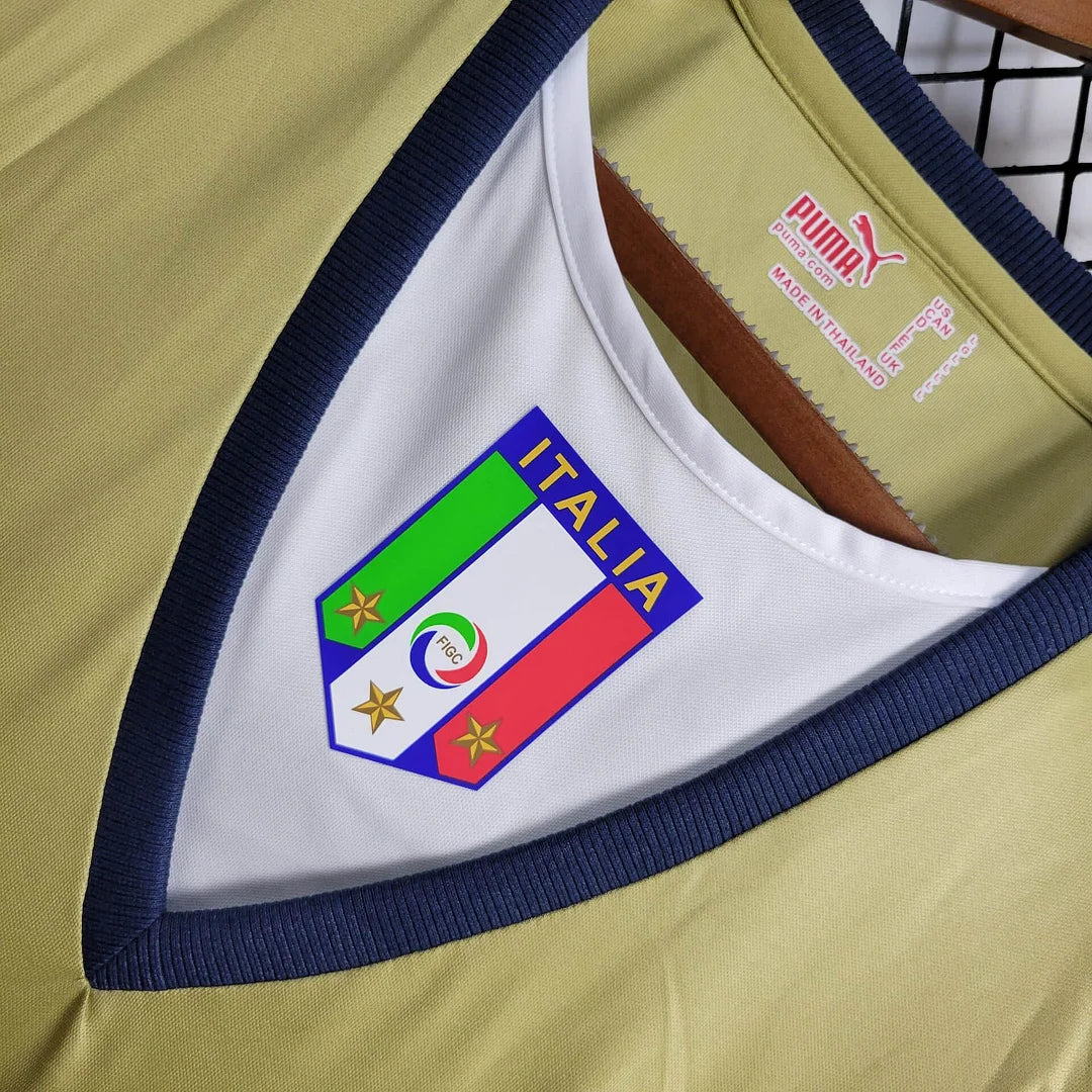 2006 Retro Italy Goalkeeper Gold Soccer Shirt