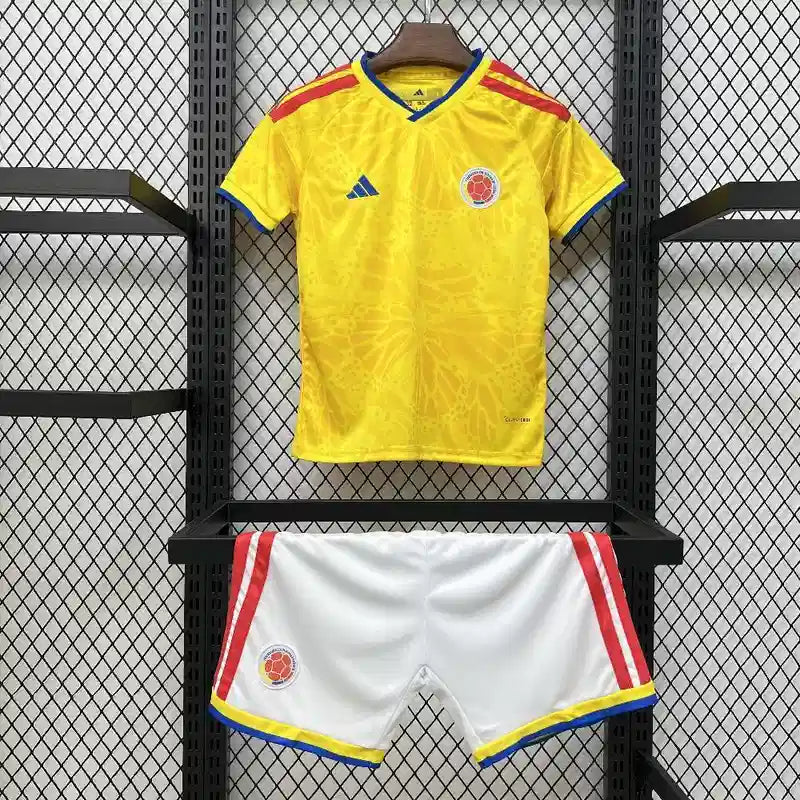 2026 Kids Size Colombia Home Football Shirt with shorts
