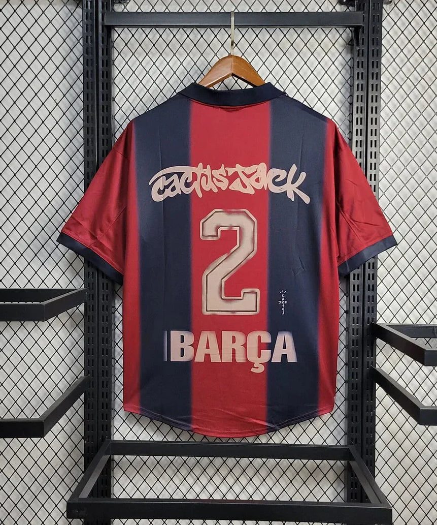 Barcelona x Travis Scott Retro 2000/01 Home Skeleton Jersey