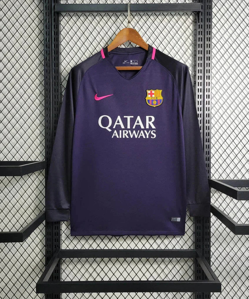 2016/2017 Retro Long Sleeve Barcelona Away Football Shirt 1:1