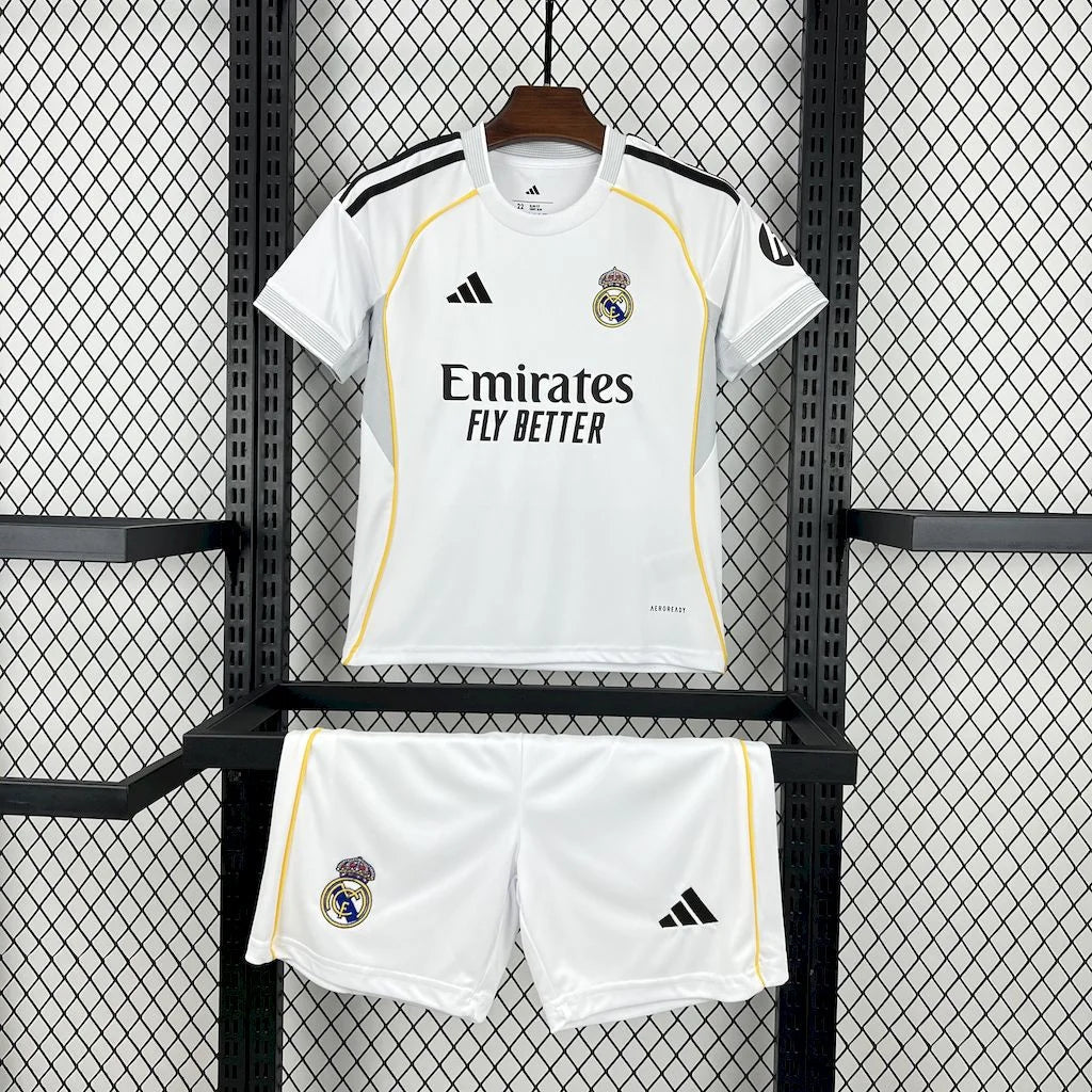 2025/2026 Real Madrid Home Football Shirt with Shorts